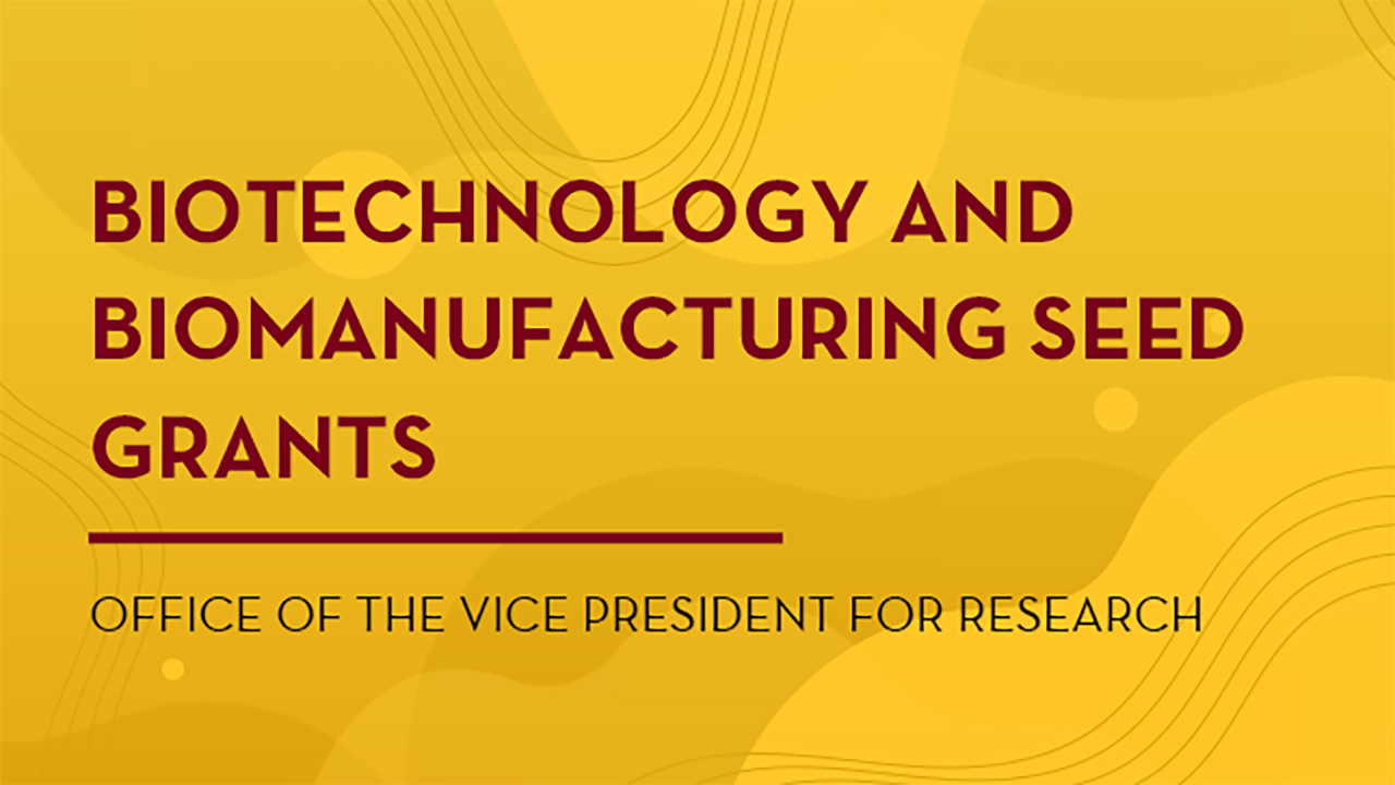 Biotechnology and Biomanufacturing Seed Grants: Office of the Vice President for Research