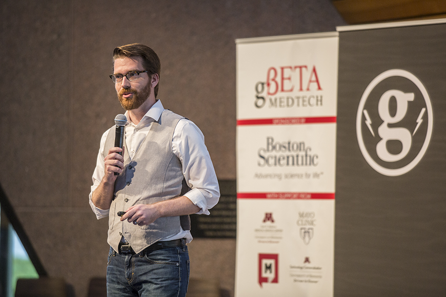 Brian Krohn pitches snoring reduction app to investors and entrepreneurs at LiveBETA Medtech event