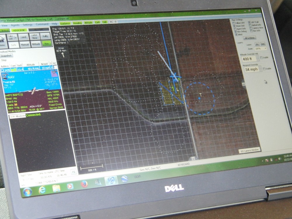 While the UAV is in flight, the Goldy system’s software can chart its path.