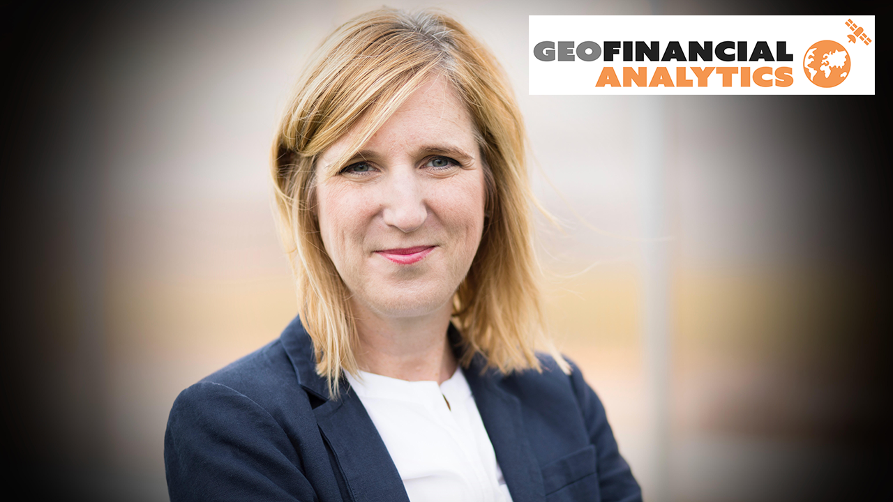 Jessica Hellmann and Geofinancial Analytics logo