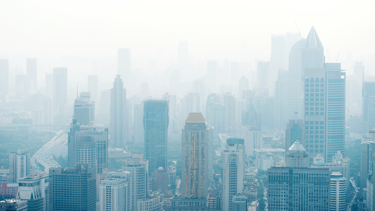 Smog in Shanghai, China