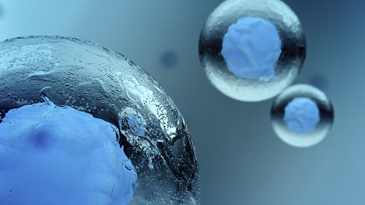 Illustration of blue stem cells