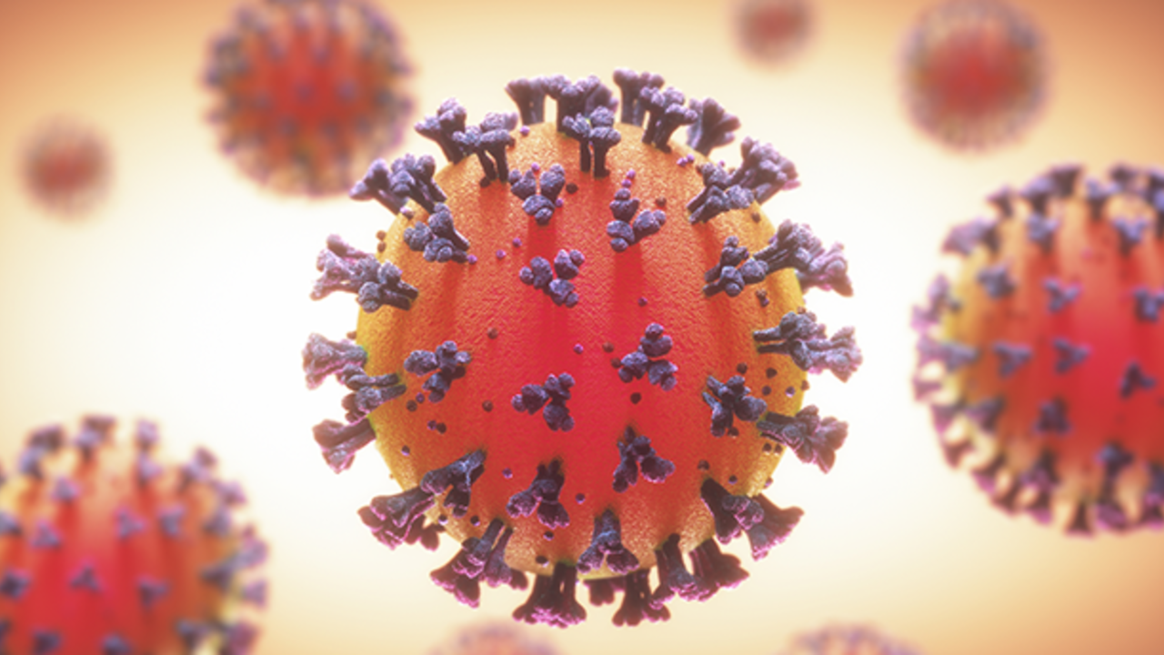 Illustration of coronavirus at the microscopic level