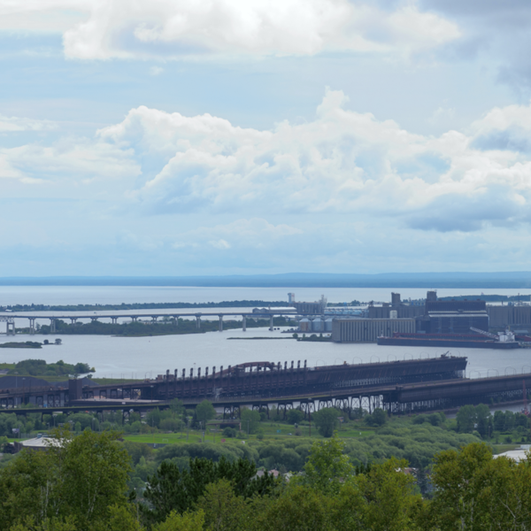 view of ore docks in Duluth
