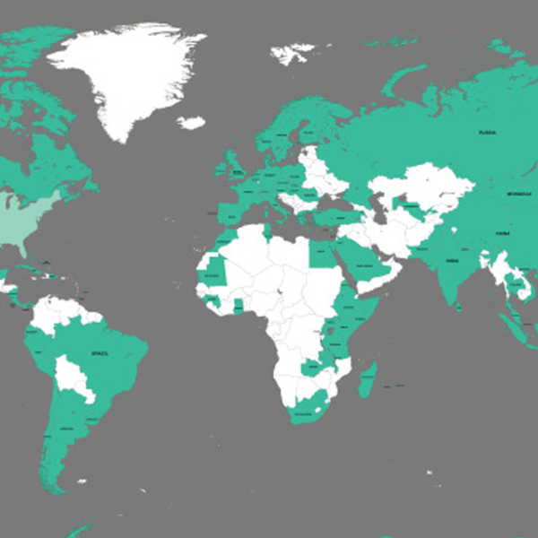 Research around the world - map