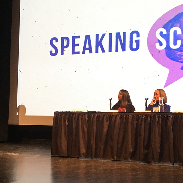 Faculty panel at Speaking Science event