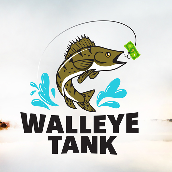 Walleye Tank logo over landscape background of a lake
